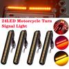 24LED Motorcycle Turn Signal Light Mini Flowing Water License Plate Lights Two-color Led Rear Brake Lamp 12V Moto Indicators