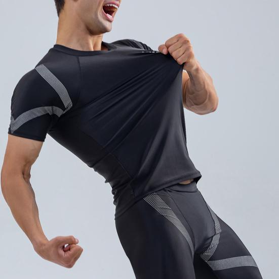 2 Teile/satz Oansatz Kurzarm Mid-rise Männer Badeanzug Druck Slim Fit T-shirt Schwimmen Lkw Set Bademode