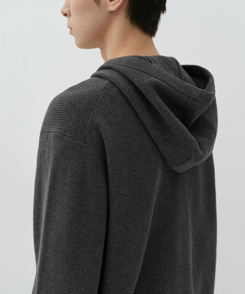 MUSINSA STANDARD Washable Supima Cotton Knit Hooded Zip-Up [Medium Grey]
