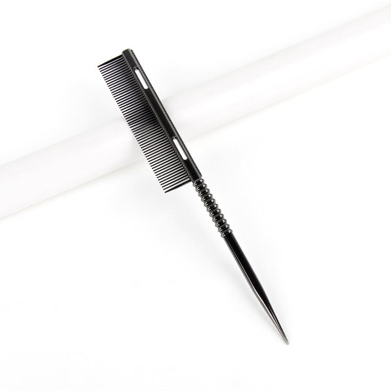 

Design Rat Tail Aluminium Styling Comb Professional Barber Heat Resistant Men Hair Combs Salon Hairdresser Tools For Women чёрный