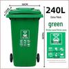 USAN HOME Outdoor 240L Waste Bin with Wheels