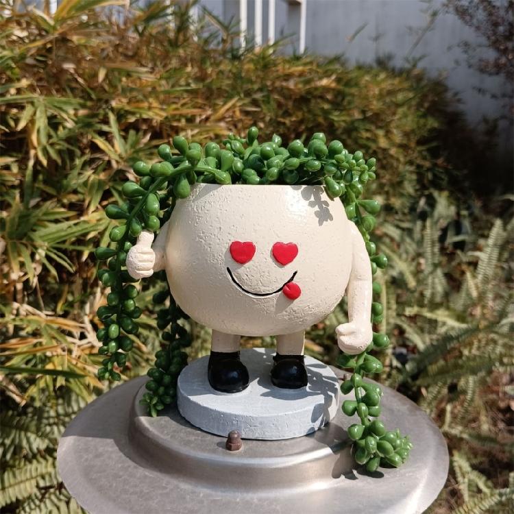 Resin Face Planter Pots Creative Head Flower Pots Succulent Planter Cute Plant