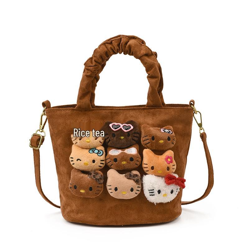 Милая мультяшная плюшевая сумка кроссбоди для девочек и женщин, Осень/Зима 2025 коричневый
