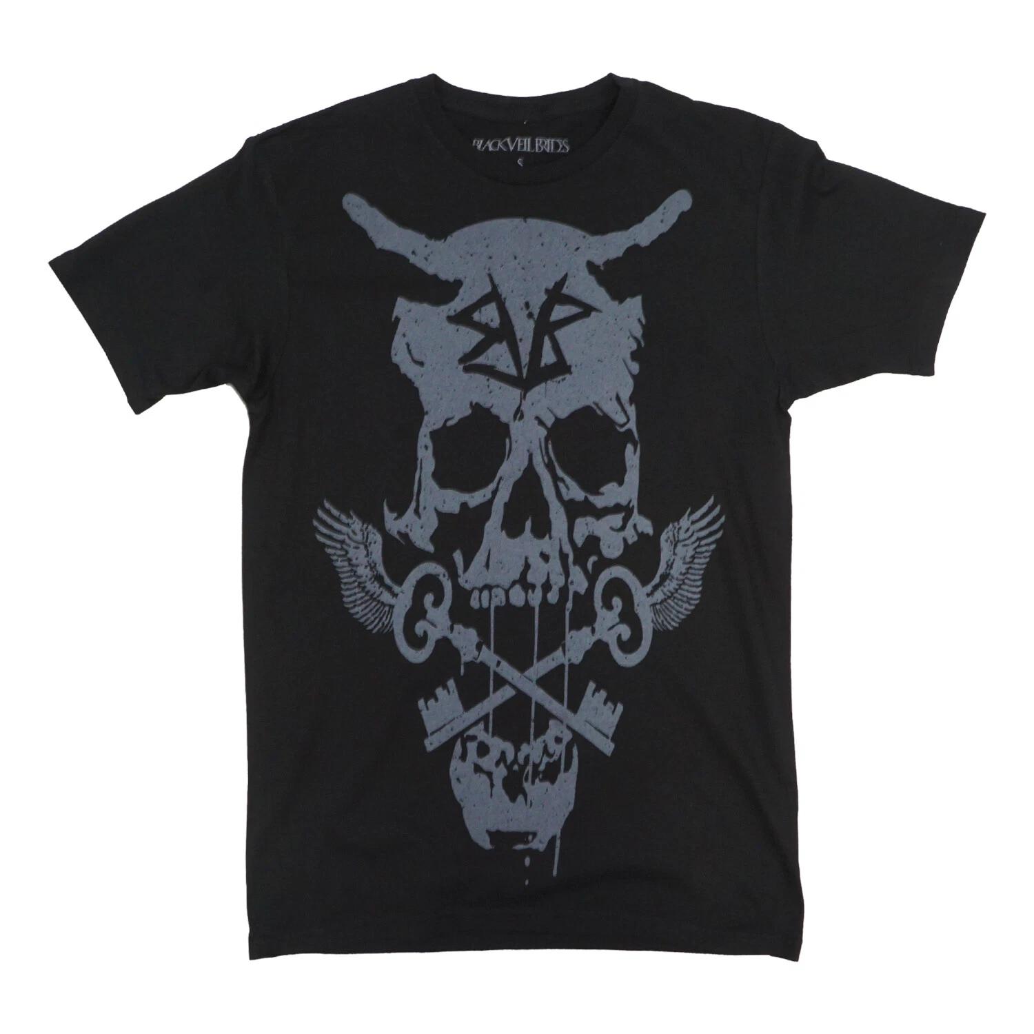 

Unisex Adult Casual Graphic VEIL BRIDES SKULL KEYS T SHIRT TEE T-Shirt XL