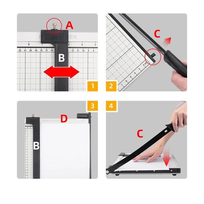 Gilotyna do papieru biurkowego A4, Trymer, Ciężka metalowa podstawa do biura, rzemiosła i zdjęć