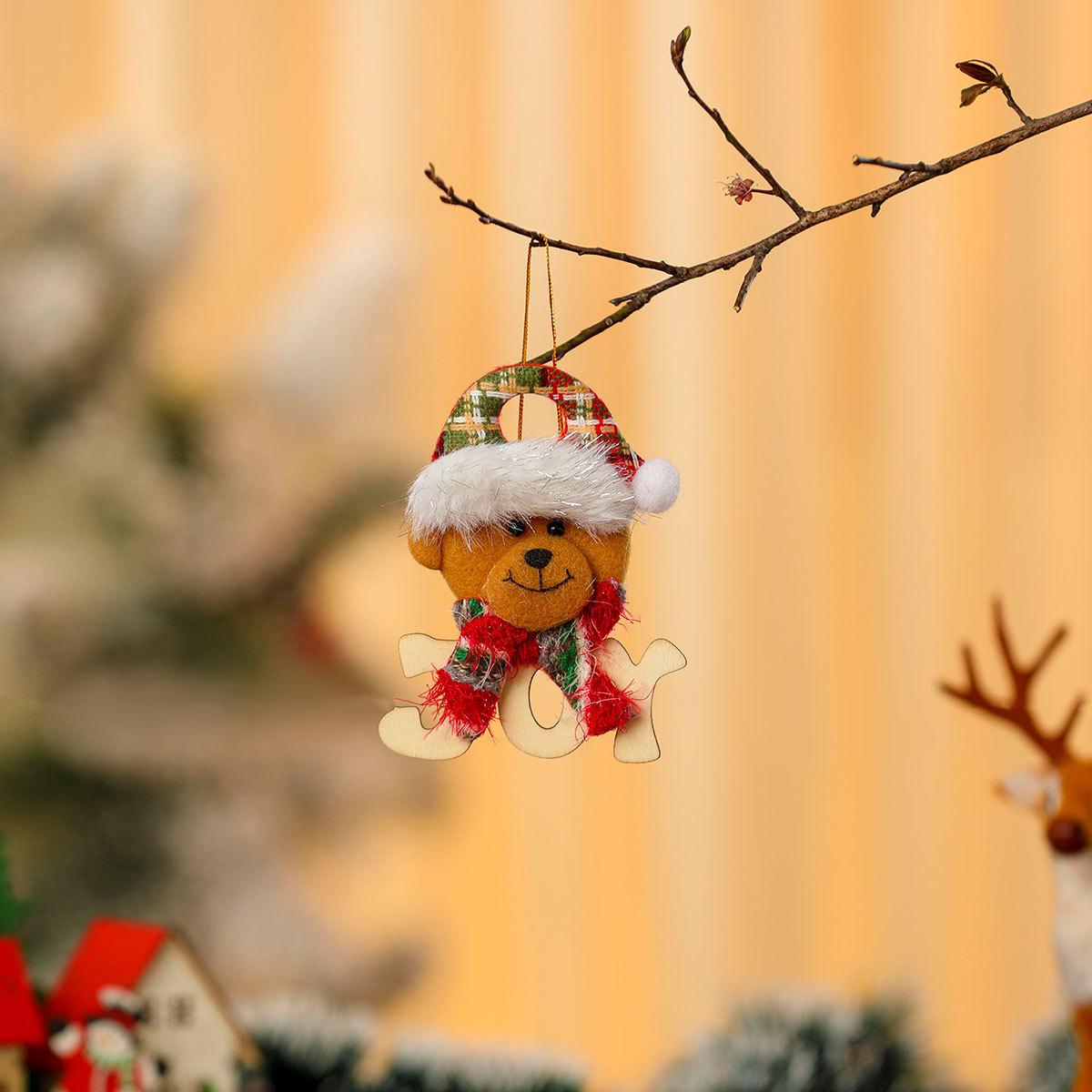 Wooden Letter Doll Pendant Christmas Tree Decoration