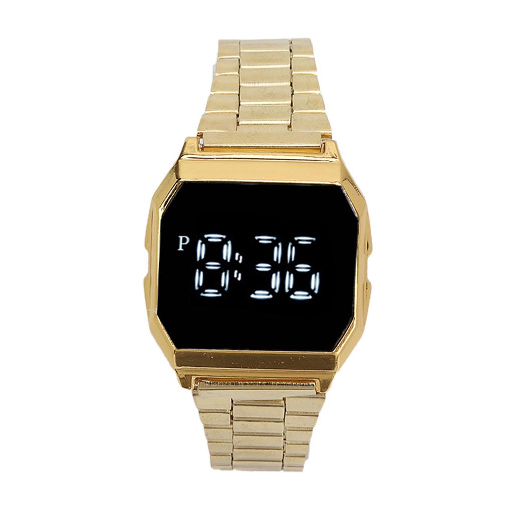 LED Watch for Student Tetragonum Digital Sports Watch with Folding Clasp Alarm Timing Night Light