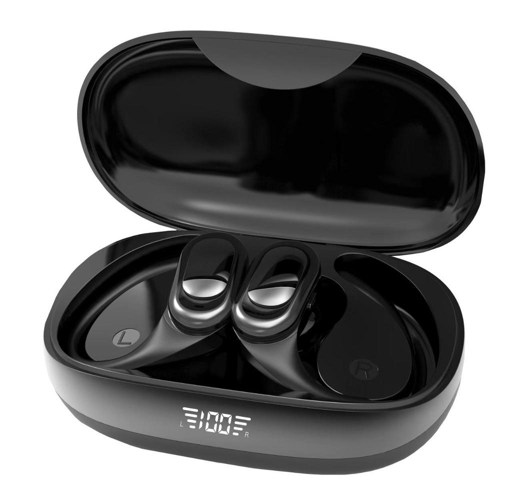 T16 TWS Wireless Bluetooth Ear Hook Sports Headset with Triple Digital Display and Noise Reduction