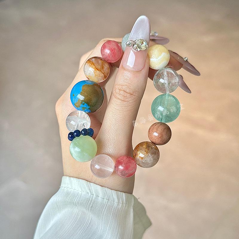 Women's Original Design Natural Crystal Agate Beaded Bracelet