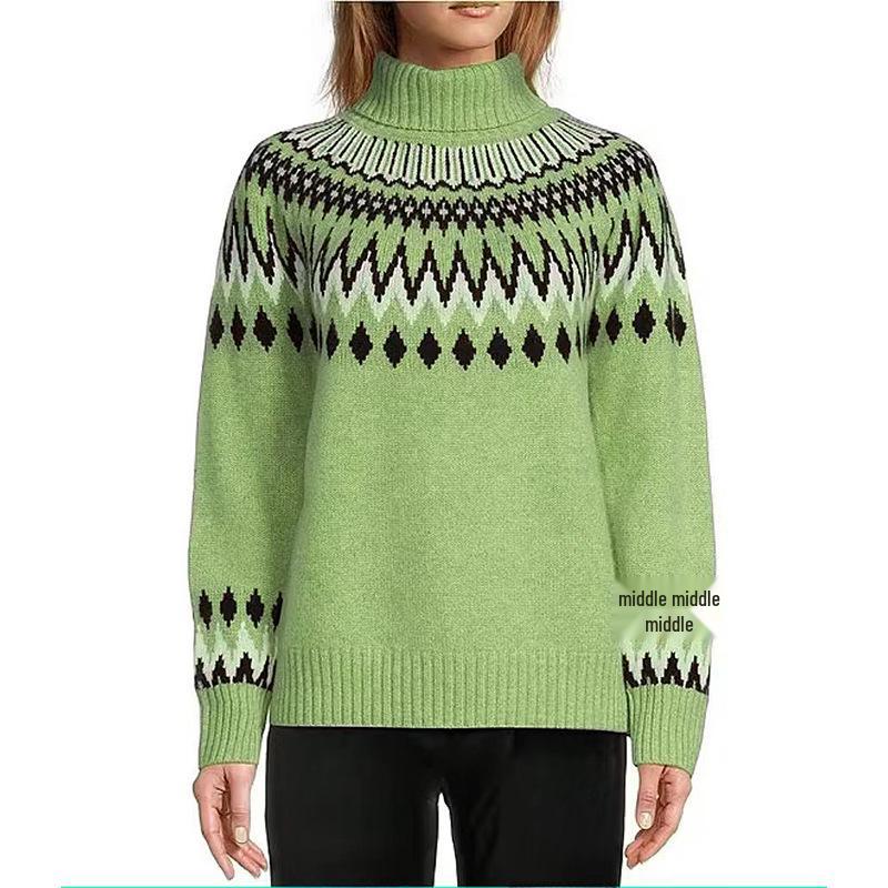 Women's Slim Fit Color Block Knitted Pullover Sweater for Fall and Winter