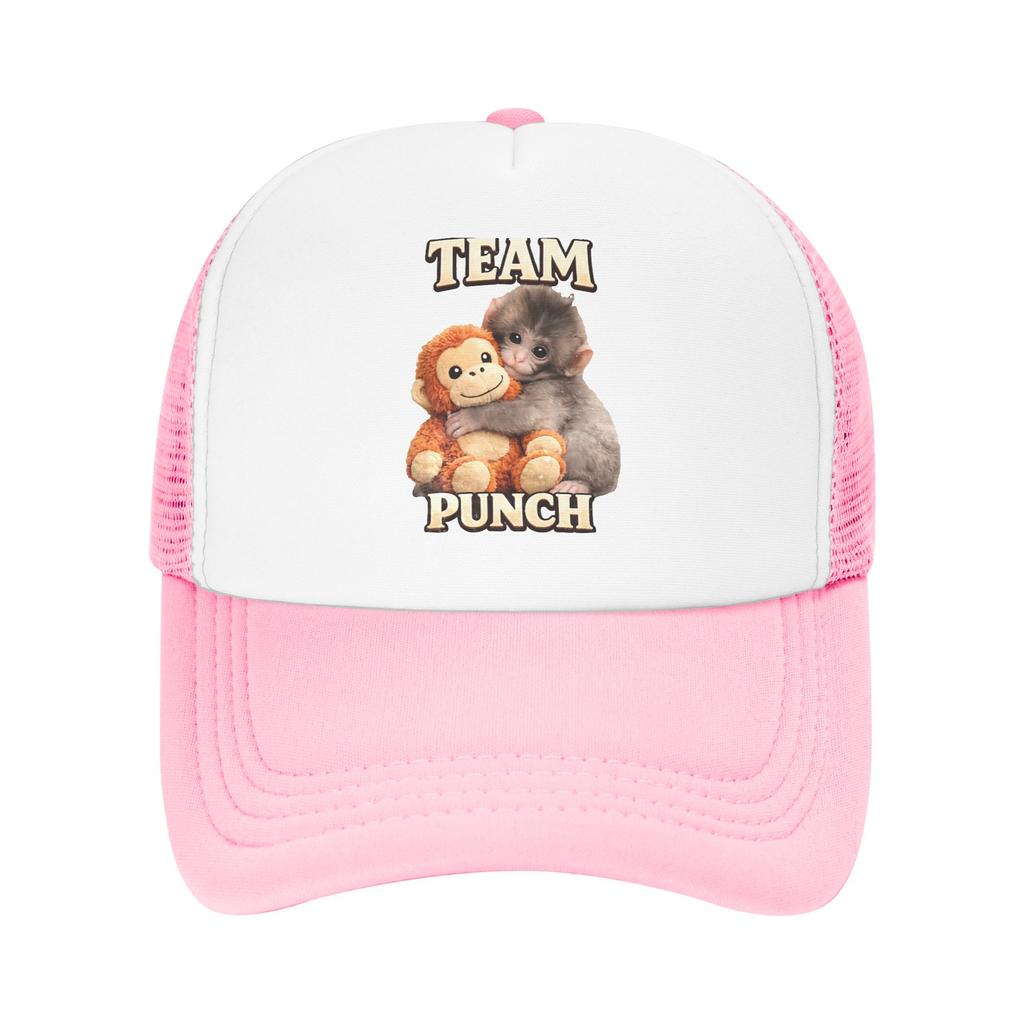 Punch Monkey Lustiges Tier Sonnenhüte y2k Cool Unisex Erwachsenen Netz Truckerhut Heißer Verkauf Benutzerdefiniertes Logo Kpop Rock Baseballkappe Geschenkidee