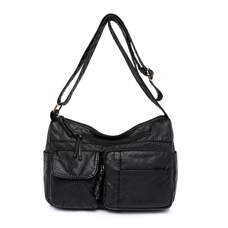 Women's bag new soft leather messenger bag solid color urban simple fashion shoulder bag mother bag