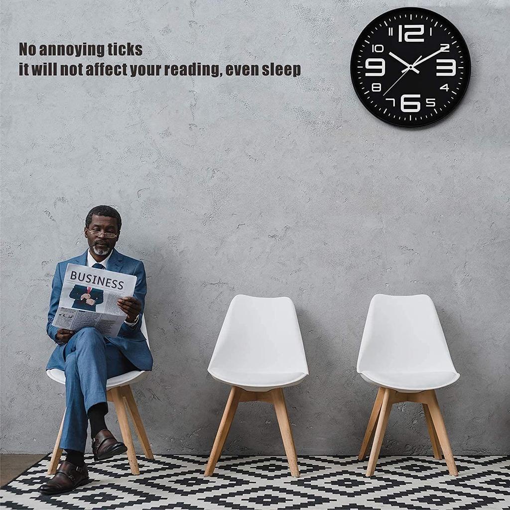 Wall Clock 12" Silent Quartz Decorative Latest Wall Clock Non-Ticking Classic Clock Battery Operated Round Easy To Read