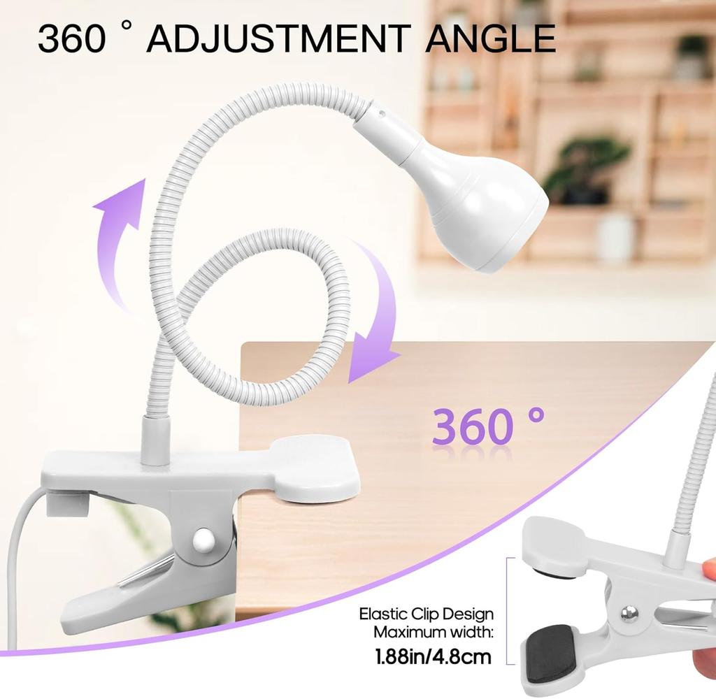 LED UV Nail Lamp for Nails Drying Gel Polish Clip-On Desk Mini Portable USB Nail Lamp UV Light Dryer for Manicure Salon