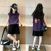 Girls' Korean Style Cotton Polo Collar Vest - Summer New Arrivals, Medium & Large Sizes, Casual Sleeveless Lapel T-shirt