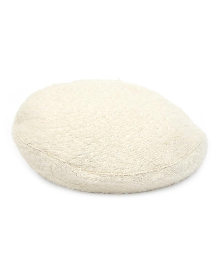 Eondeokeonteulolseutyudio Winter Boucle Beret Plate Beret / Strap / Boucle / Cream