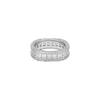 Monaco Pave Design, Synthetic Cubic Zirconia Alloy Ring, Same Style for Men and Women, Couple Model, Silver White W22334OX