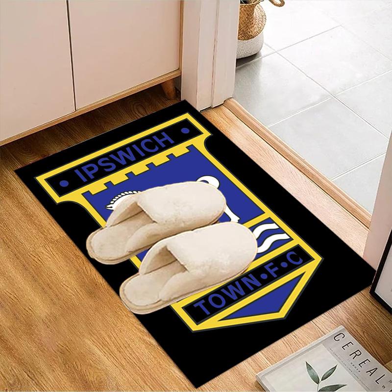 Town Football Club Crest Printed Office Carpet Chair Cushion Entryway Rug, Rugs for Living Room, Bedroom Christmas gifts