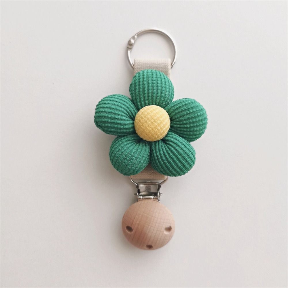 

Portable Hat Storage Travel Hat Holder Wood Clip Cotton Flower Hat Clip Detachable Girl зелёный