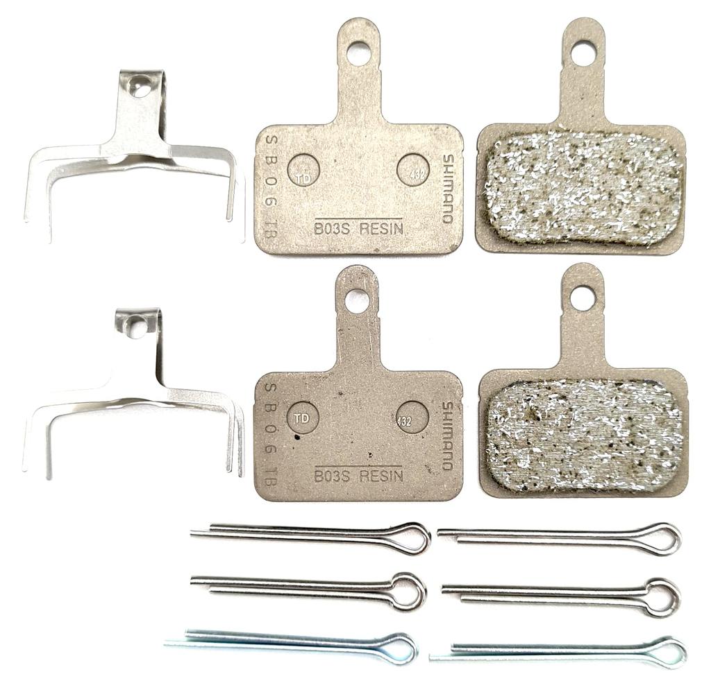 Shimano B01S Resin Disc Brake Pads & Springs with Cotter Pins (Set of 2)
