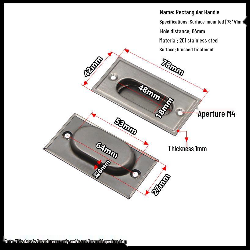 Stainless Steel Recessed Sliding Door Handle