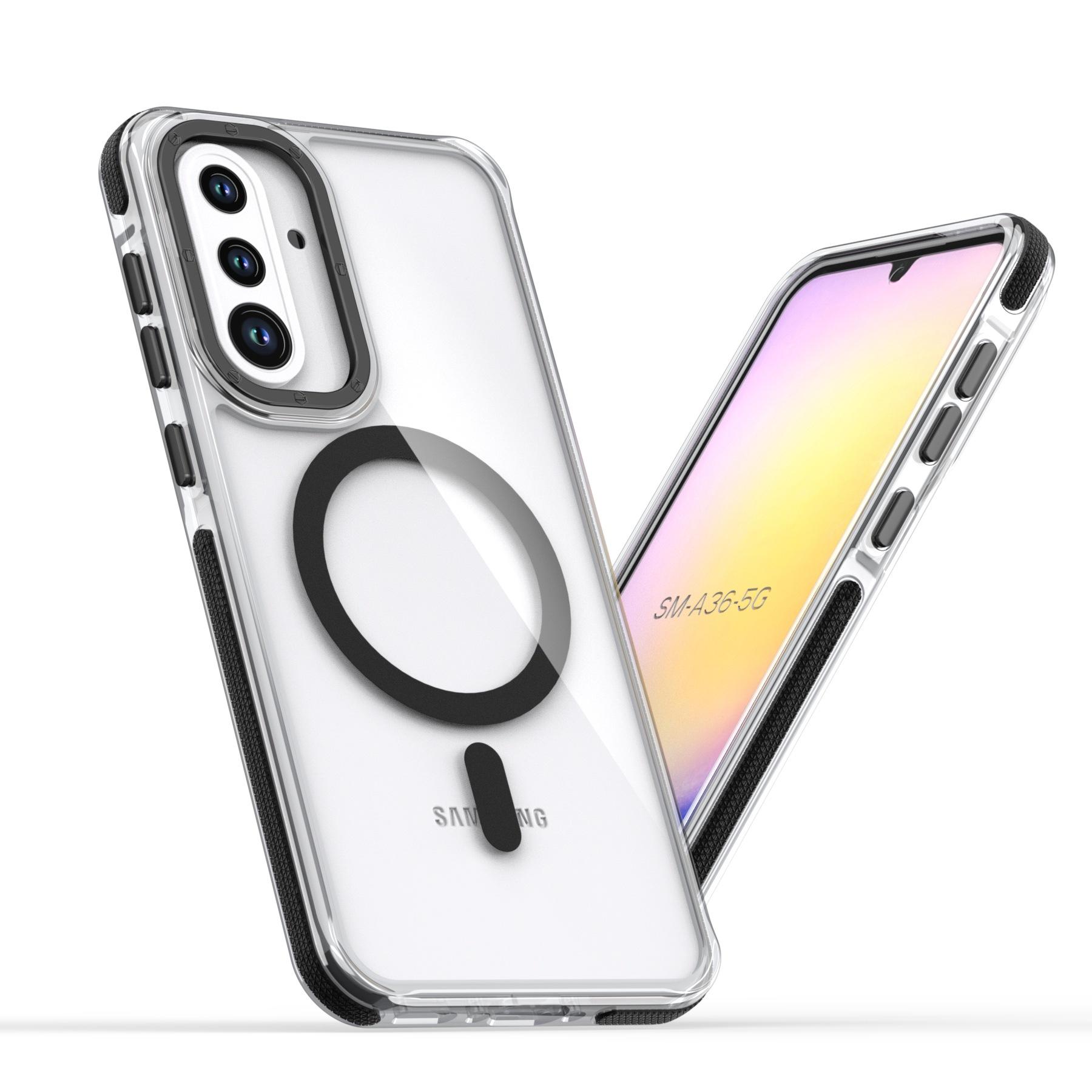 

Suitable for Samsung A17 Dual color Electronic Magnetic Suction Mobile Phone Case A07 Transparent A56 Anti Fall A36 Protective Case A16 A17