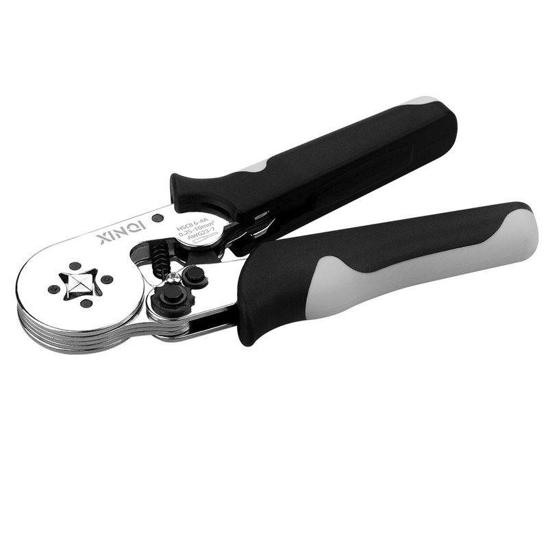 XINQI HCS8 10-6A 10mm2 Tube Terminals Crimping Pliers Set with Storage Bag & Hand Tools Electrician Crimper Crimping Pliers