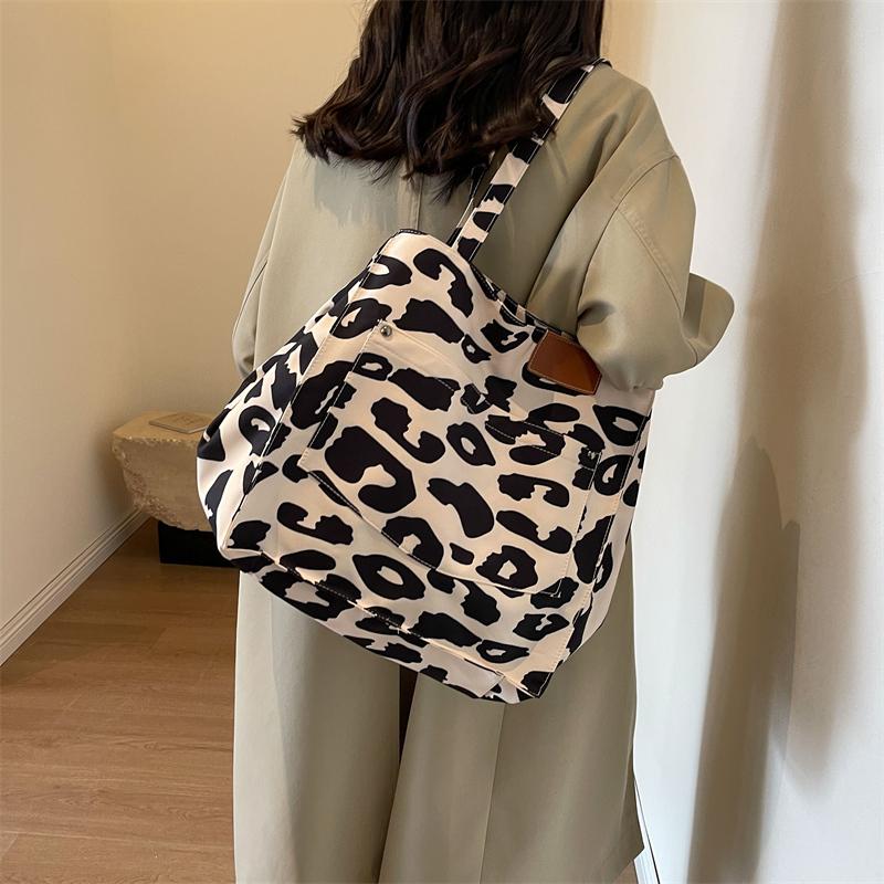 Geantă Tote Leopard Geantă de capacitate mare Geantă Shopper de umăr pentru femei