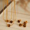 European and American Jewelry Set, Tiger's Eye Stone Inlaid Design, Earrings, Pendant, Necklace, Gaoleng Royal Sister Jewelry.