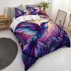 Colorful Glass Kingfisher Pattern 3D Printed Bedding Set, Gorgeous Animal Themed Down Duvet Cover, Soft And Comfortable Luxury D