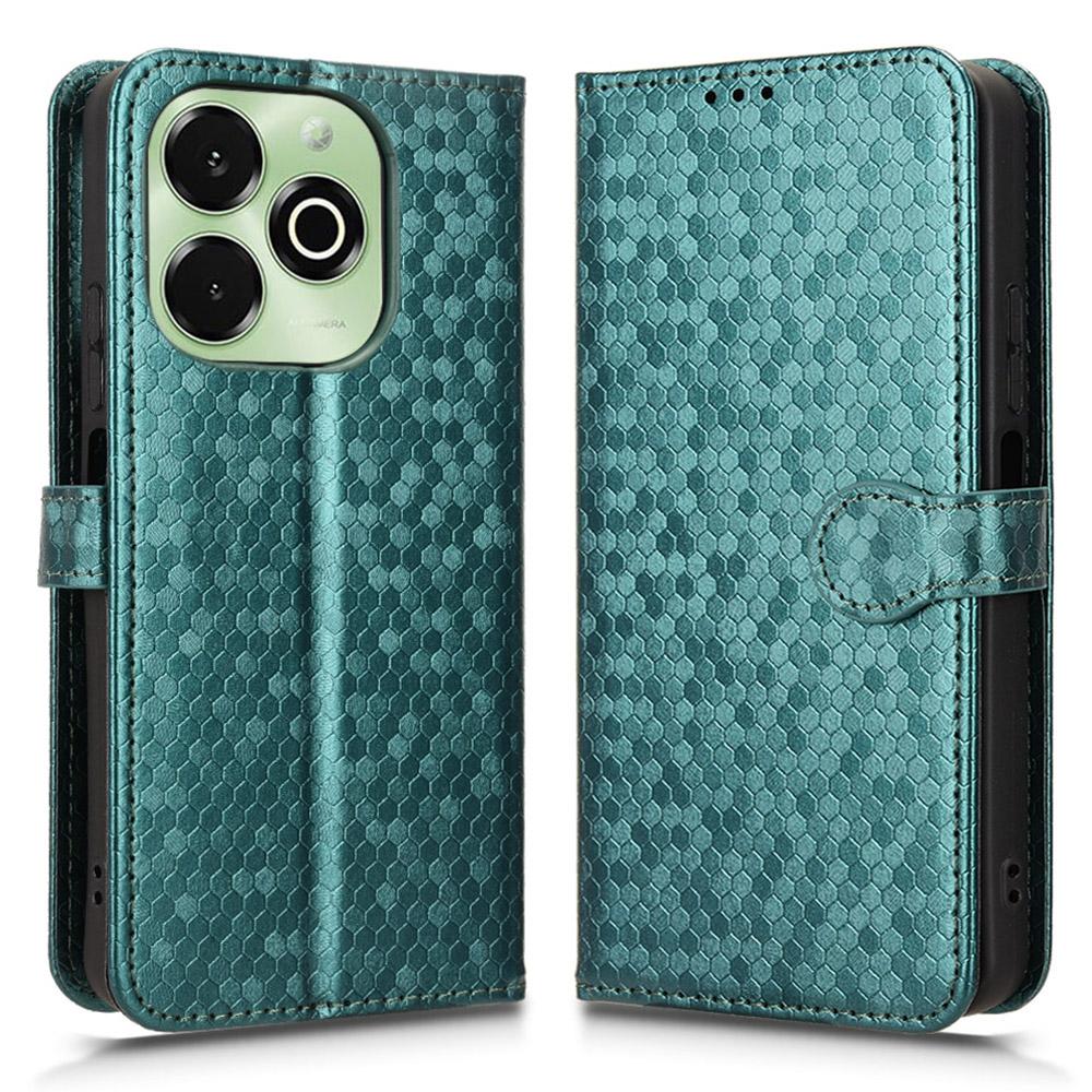 For Umidigi G9x 4G/G100x 4G Wallet Case Dot Pattern Imprint PU Leather Phone Cover with Wrist Strap