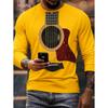T-shirt Strumenti Musicali da Uomo Chitarra Pianoforte Stampa 3D Manica Lunga Tee Harajuku Y2k Tee Streetwear Top Oversize Abbigliamento Uomo