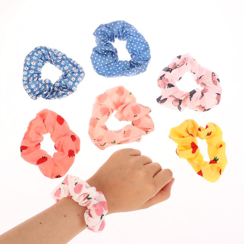 10Pcs Hair Rings Simple Cute Women Classic Large Intestine Hair Rings Marble Head Spring Summer Hair Accessories