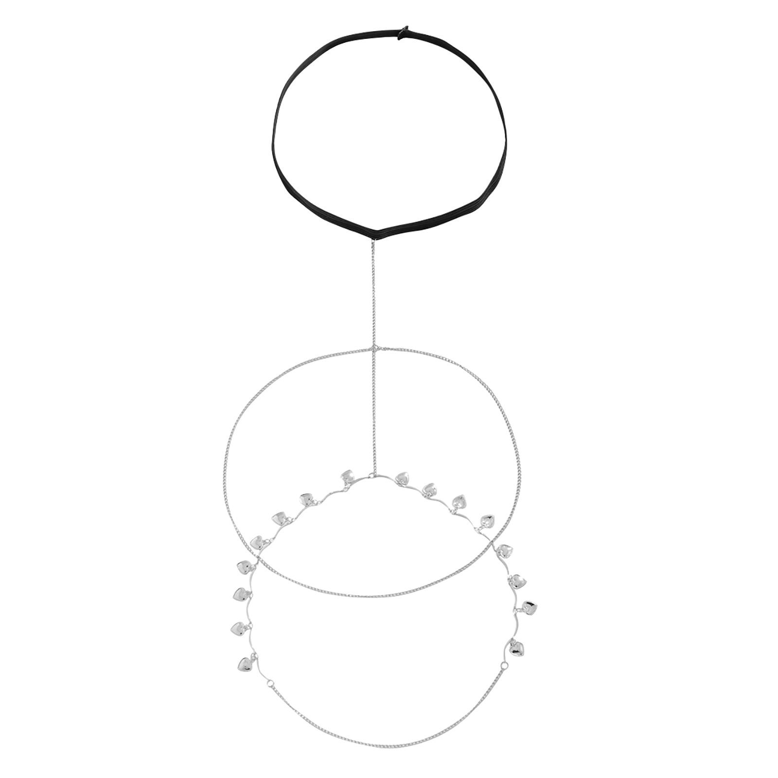 

Цепочки на ноги Женские цепочки для тела Цепочки для тела для девочек Пляжные цепочки для тела в стиле бохо One Size серебряный