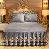 European-Style Crystal Velvet Lace Bed Skirt Winter Fleece-Lined Warm Quilted Bed Cover Bed Skirt Cover Bedding