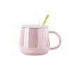 High-Value Ceramic Water Cup With Lid And Spoon, Household High Temperature Resistant Office Small Fresh And Simple Wind Cup