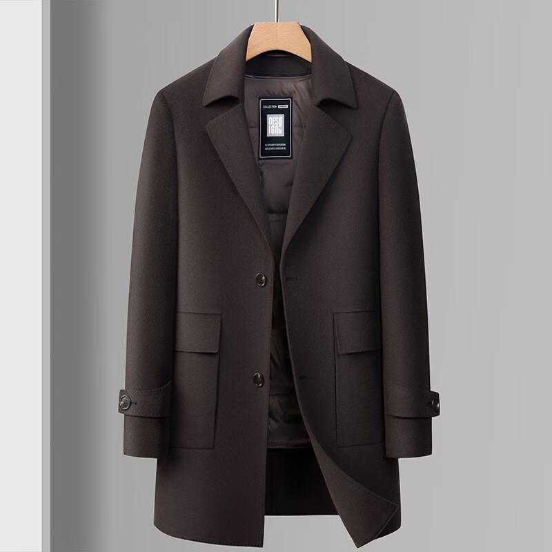 Firstview Men's Detachable Down-Lined Wool Blend Overcoat FV25D1772