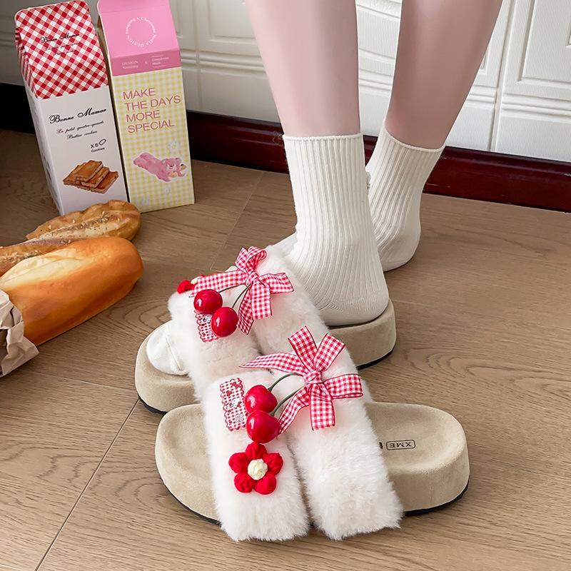 Cute Cartoon Mao Mao One-word Drag Female In the Autumn of 2025 New Wear Thick-soled Non-slip Lazy Casual Slippers Tide