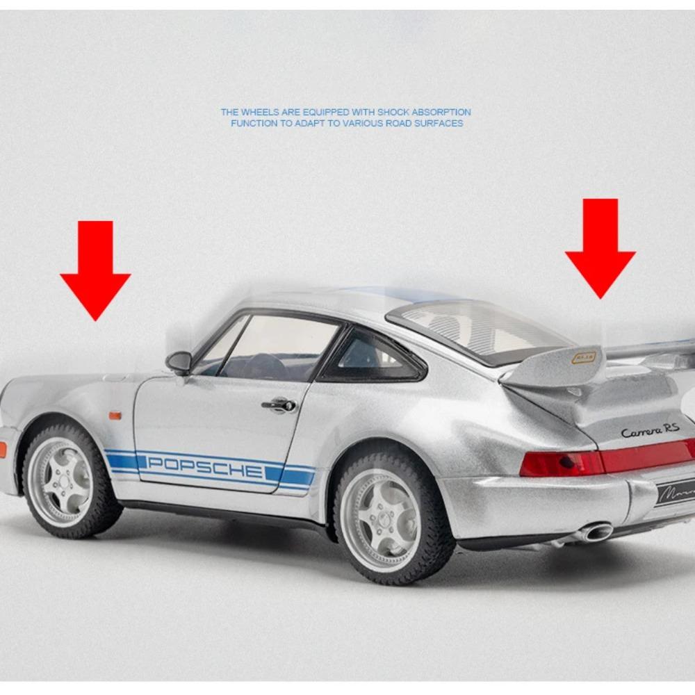1/24 Porsche 911 964 Carrera RS Alloy Car Diecasts & Toy Vehicles Car Model Sound and Light Pull Back Car Toys for Kids Gifts