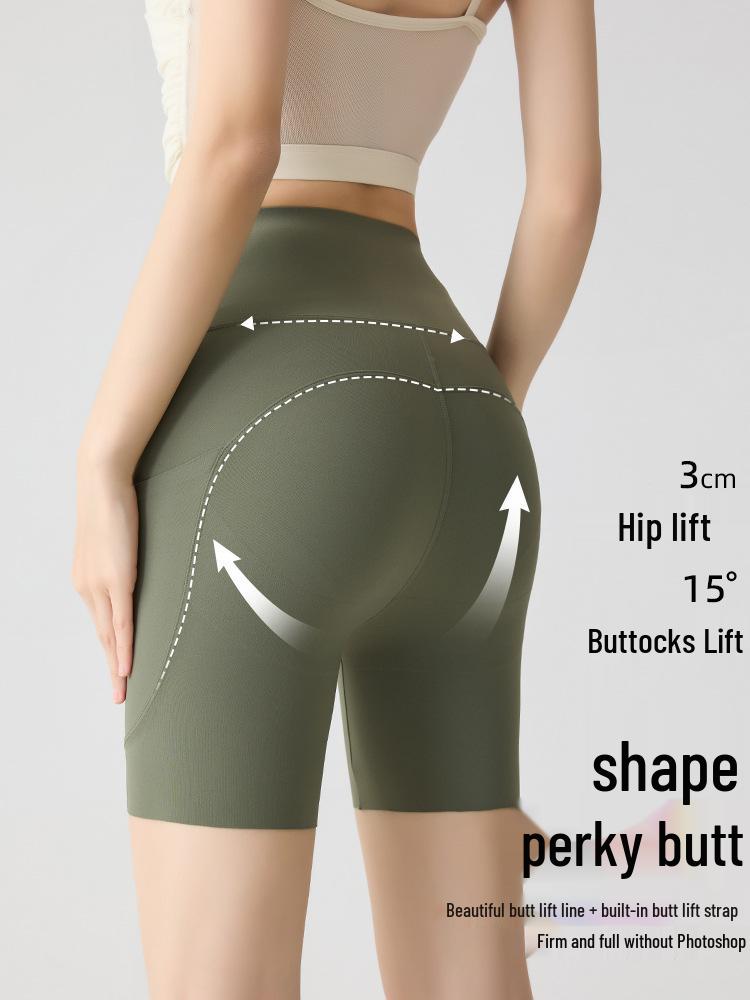 Women's High Waist Pocket Yoga Pants - Summer Three-Quarter Length, Shark Skin, Nude Feel, Hip Lifting, Thin Outward Wear