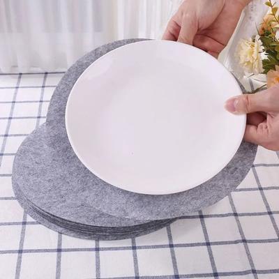 24PCS Ktichen Supplies Felt Dish Protection Pad Anti-Friction Soft Food Plate Divider Separator Protector Plate Dividers Home