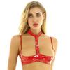 Women's Sexy Lingerie Underwear Nightwear Wet Look Faux Leather Halter Bra Top