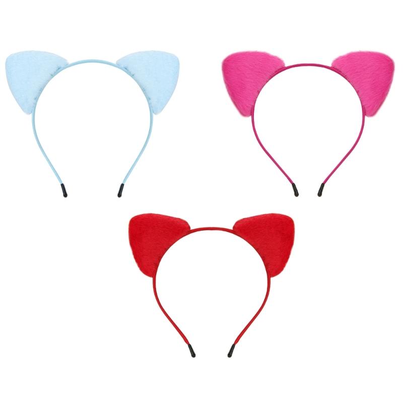 3 Piece Adjustable Plush Cloth Animal Ears Hairband Gentle Baby Toddler Headbands Headwear For Daily Use Daily Play