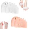 2 Pairs Silicone Toe Separators, Bunion Corrector Cushion, Metatarsal Pads, Ball of Foot Cushions, Breathable Soft Gel Foot Cushions for Men Women Str