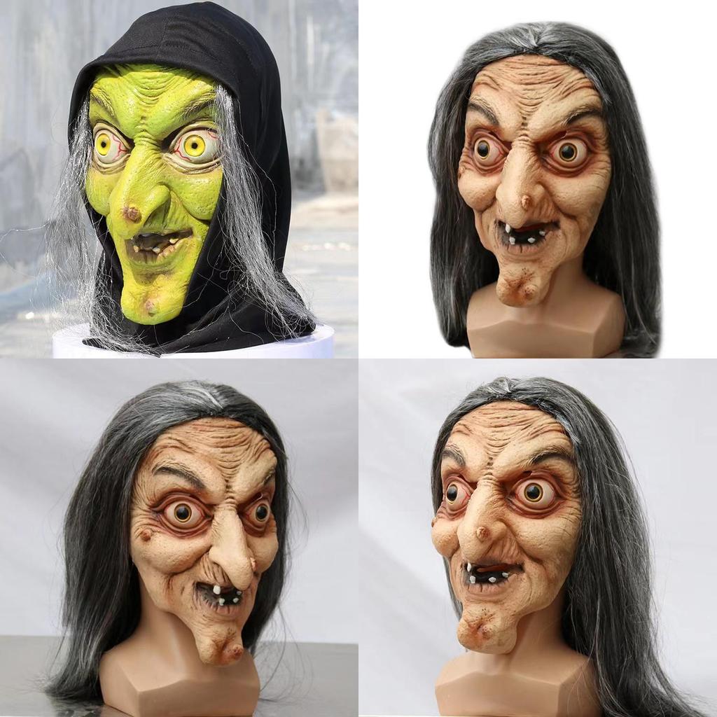Witch Face Mask Latex Horror Prop For Halloween Costume And Event Use