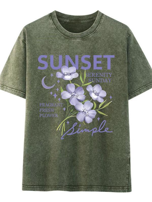 

Women s Vintage Washed Heavyweight Short Sleeve T-shirt - Summer 2026 Trendy Loose Fit Half Sleeve Top XL темно-зелений колір