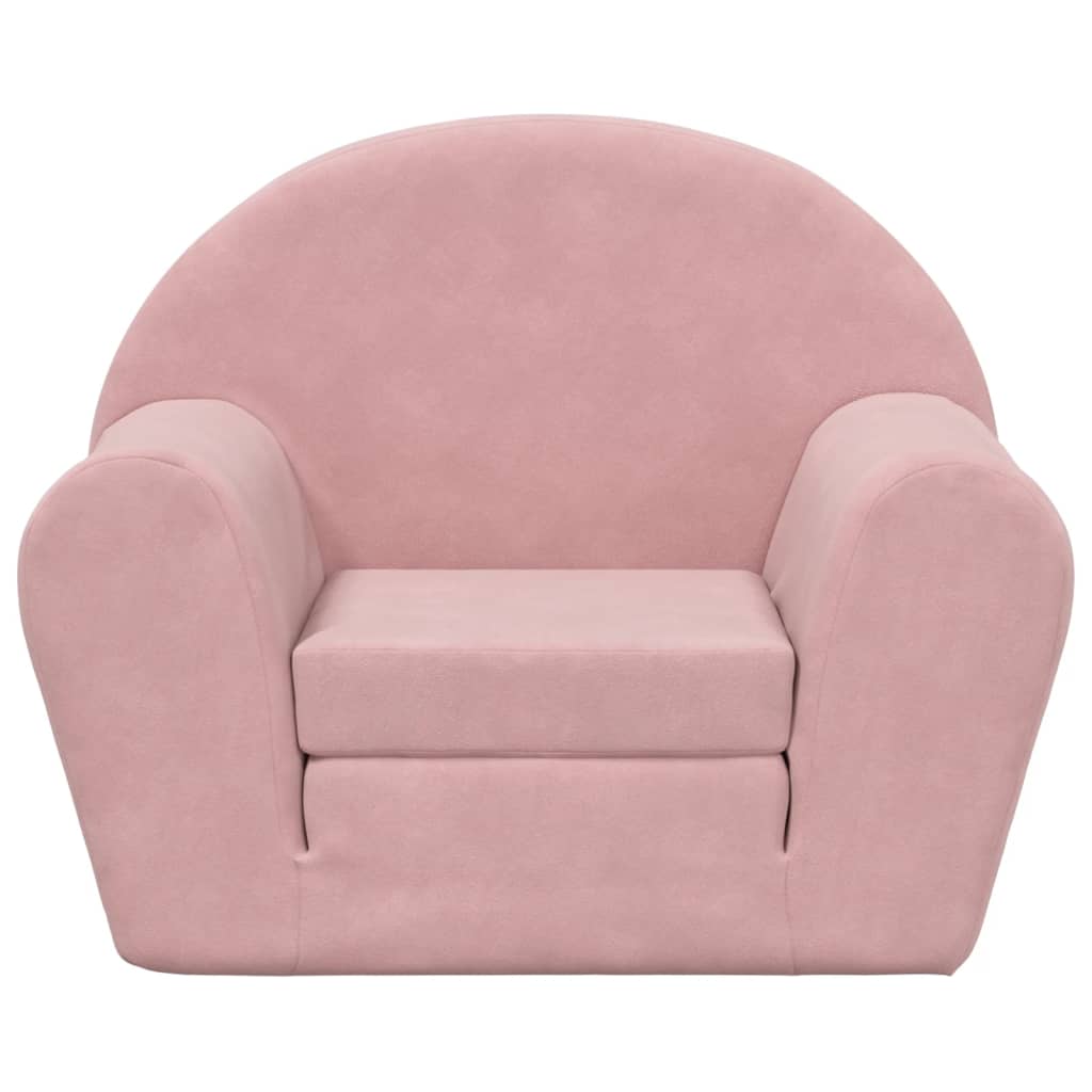 vidaXL Schlafsofa für Kinder Rosa Weich Plüsch