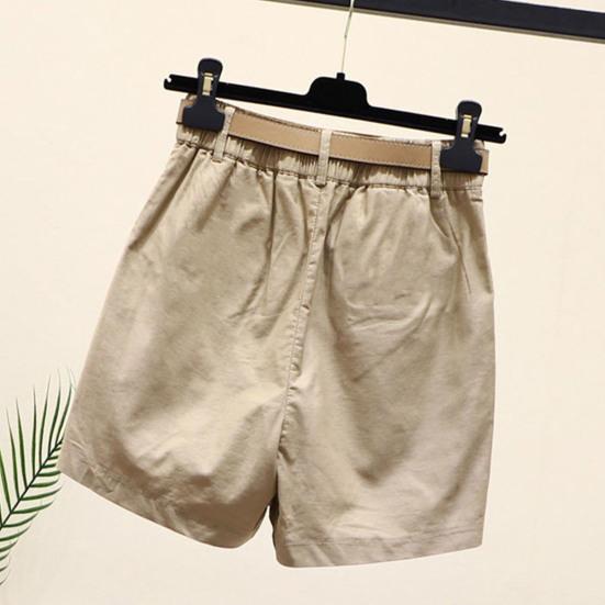 Gonna Pantaloncini Donna Vita Alta Finto Due Pezzi Bottoni Decorativi Spacco Laterale Monocolore Sopra il Ginocchio Tasche Dritti Morbidi Streetwear Abbigliamento Donna