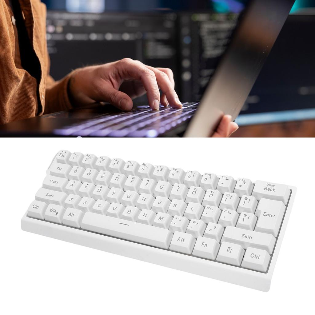 Wireless Mechanical Keyboard 61 Keys   2.4G Wired RGB Lighting Mechanical Gaming Keyboard with Hanging Rope