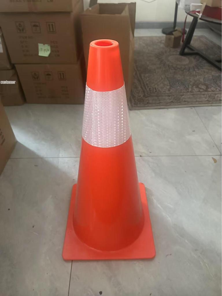 70cm Reflective PVC Road Safety Cone with Rubber Base